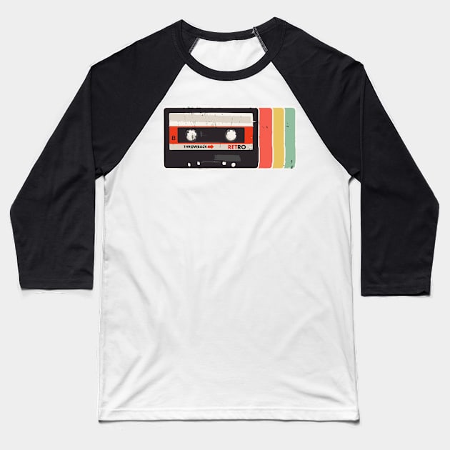 Vintage Retro Mixtape Cassette Baseball T-Shirt by tanambos